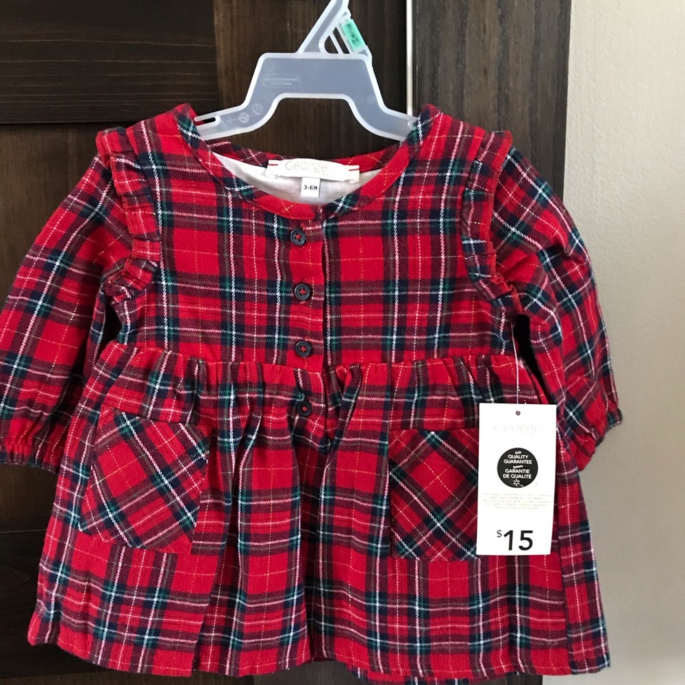 New with tags plaid baby girl dress